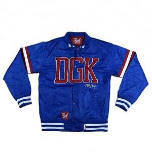 DGK Mens Varsity Jacket Regular Blue Vintage Style
